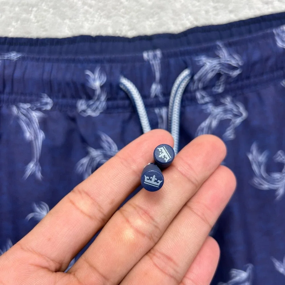 Peter Millar Seaside Board Shorts Mens XL Blue Koi Fish Print Lined Beachwear
